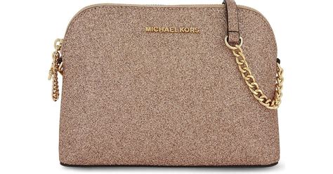 michael kors alex large glitter cross-body bag